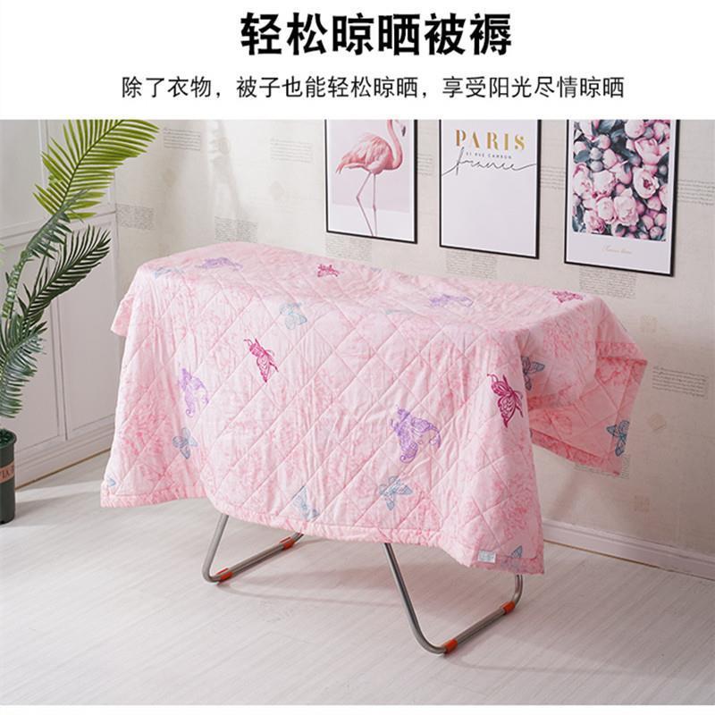 加厚不锈钢折叠晾衣架室内阳台移动落地式理发店毛巾架婴儿尿布架