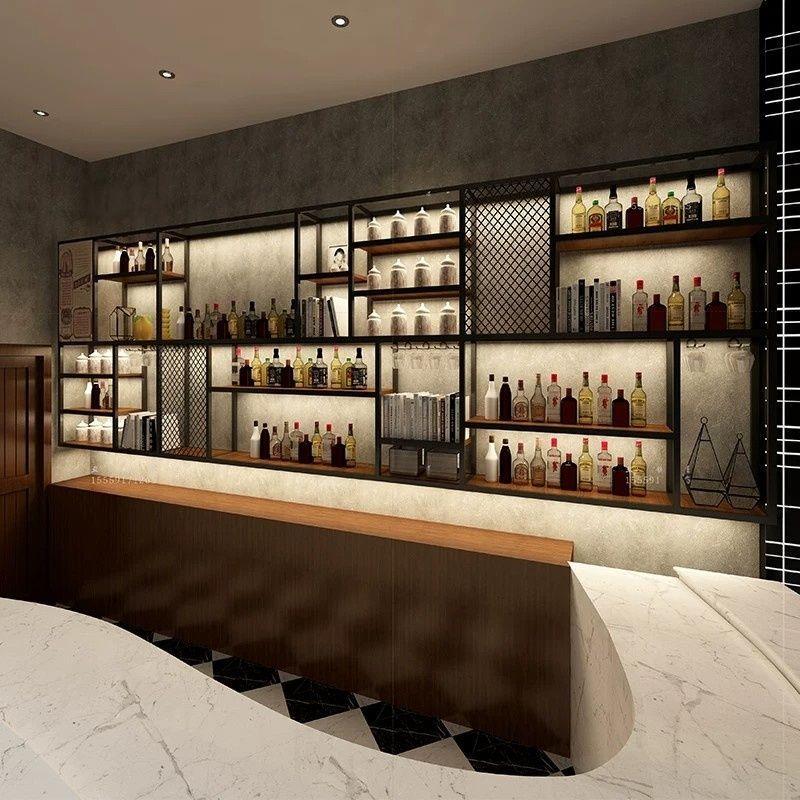 现代铁艺壁挂红酒架酒架厨房置物架家用餐厅墙上置物展示架可定制图片