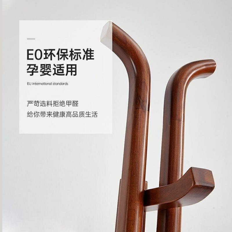 圆盘底座圆柱实木落地衣帽架单杆立式衣架简约现代家用挂包衣架子
