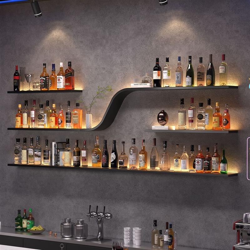 定制吧台墙上酒吧酒架壁挂壁挂墙展示架创意餐厅铁艺置物架红酒