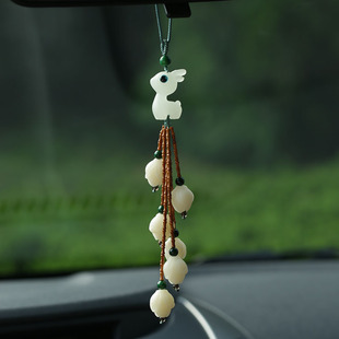 高档一鹿升花汽车挂件汽车挂件男女款 一路平安车内上载 式