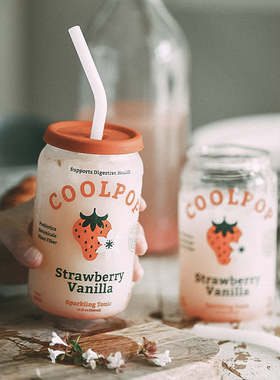 GOING HOME带盖吸管杯夏季女咖啡果汁雪碧易拉罐水杯透明玻璃杯子