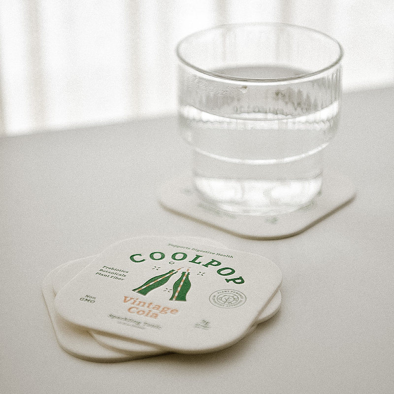 going home硬卡纸质吸水杯垫4片装 高档咖啡馆餐厅会所酒杯垫