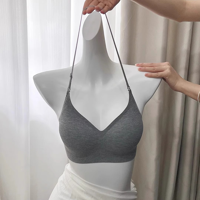 挂脖吊带内衣女小胸聚拢加厚内衣