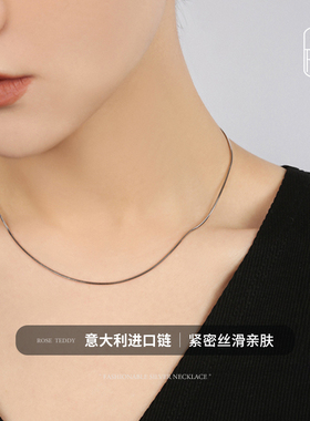 纯银蛇骨链女轻奢小众设计银项链