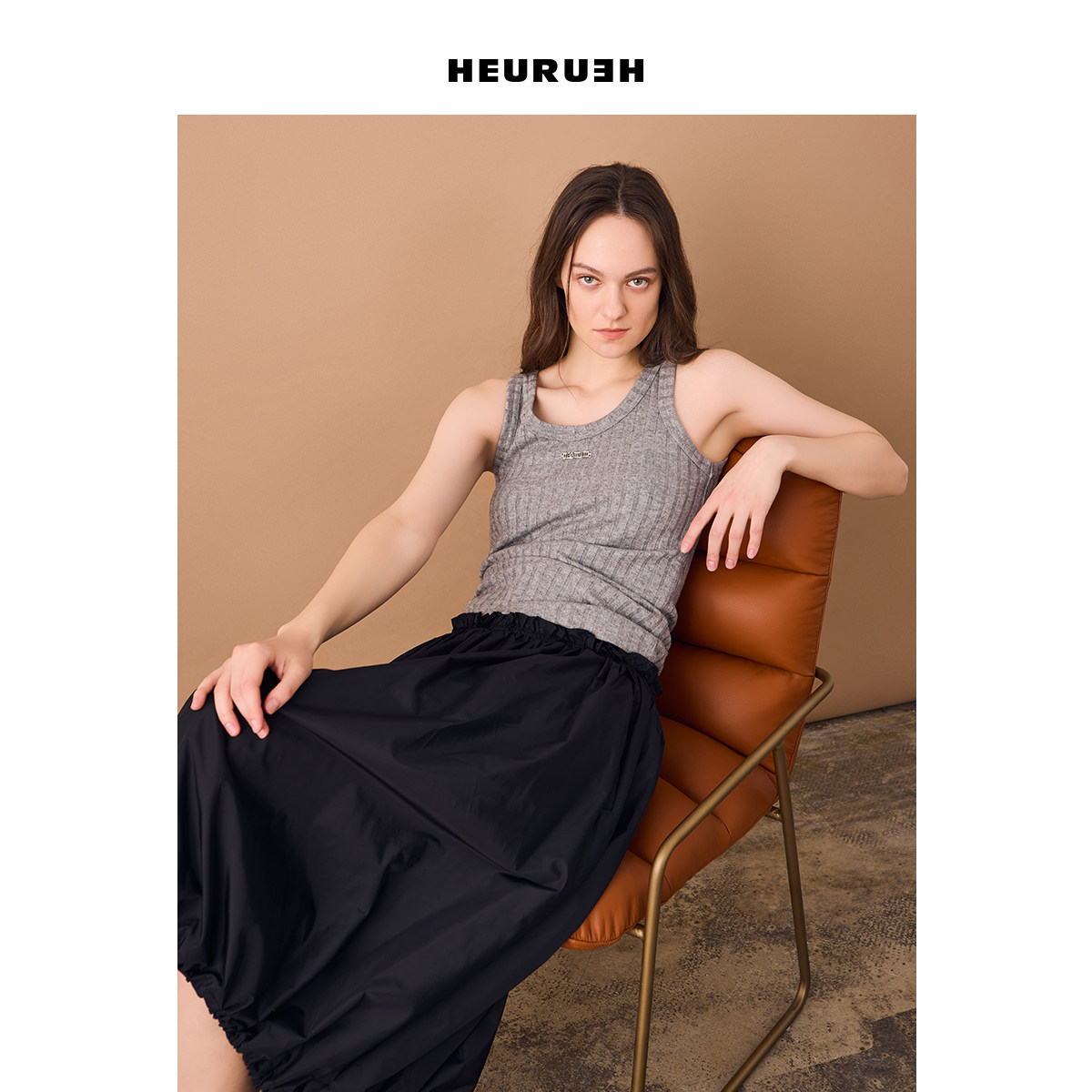 HEURUEH吊带大圆领单穿内搭酷飒