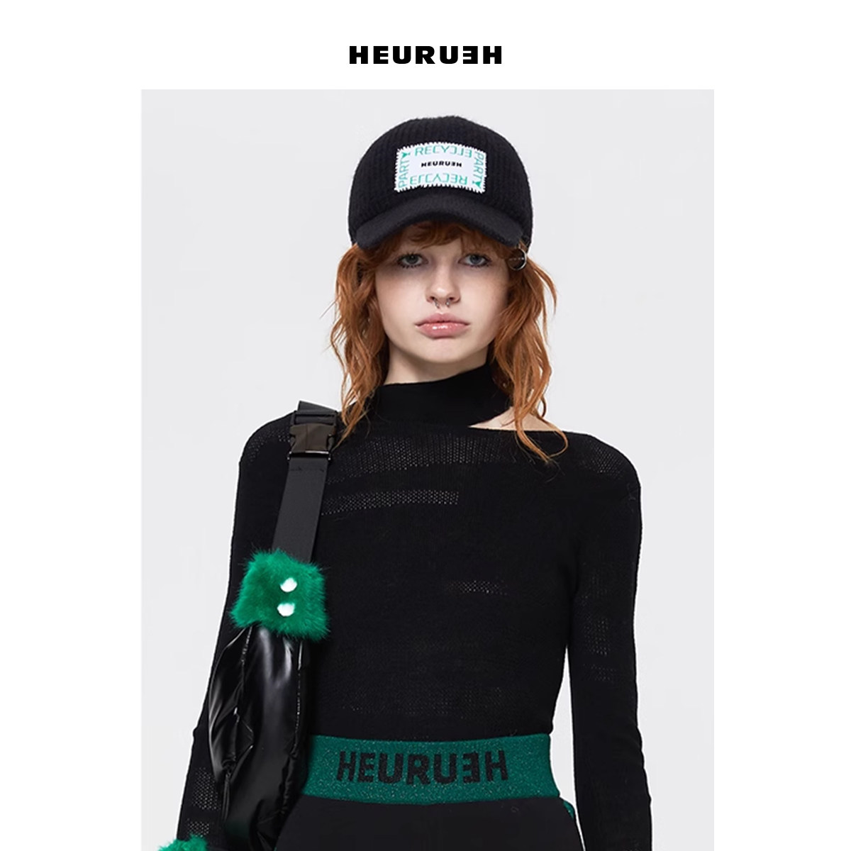 Heurueh不规则领修身内搭针织衫