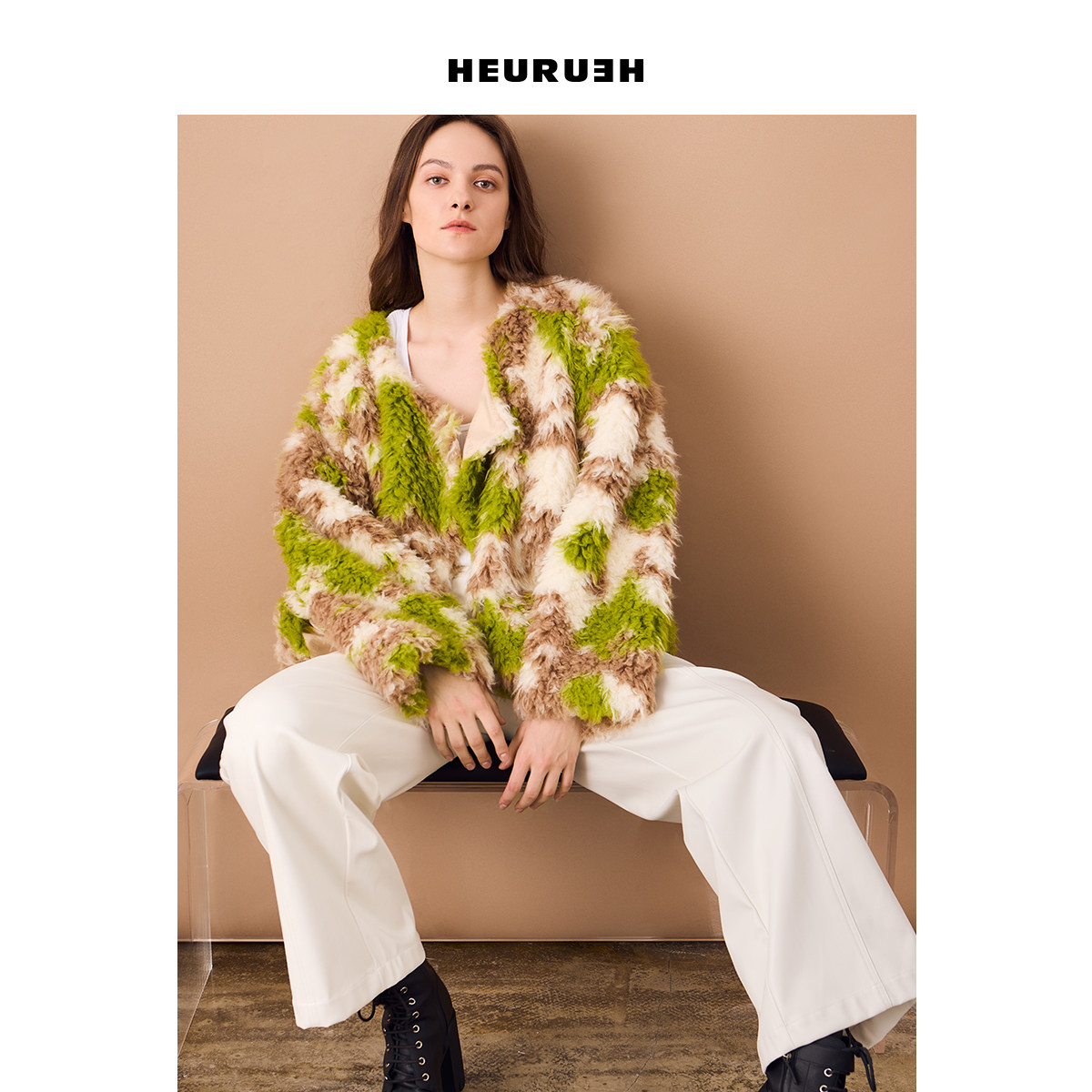 HEURUEH复古编织双层镂空毛衣