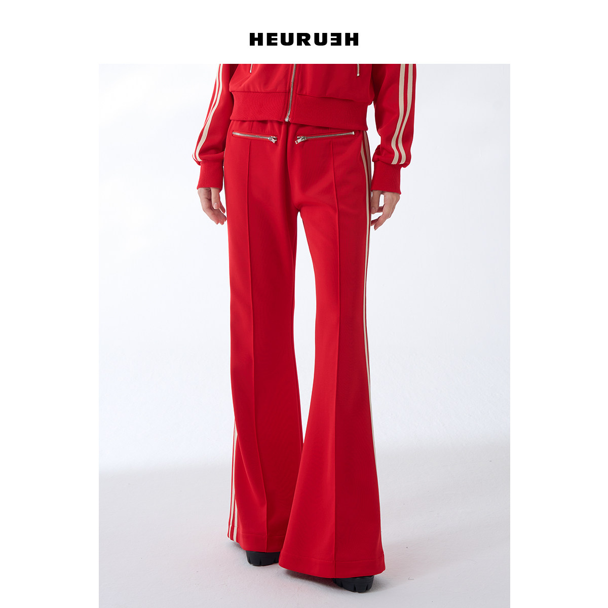 休闲拼接环保棉质撞色运动裤