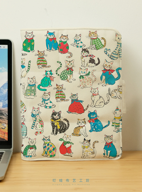 可爱猫咪布面活页本定制夹棉手帐本日系充棉日记本加厚好看的本子