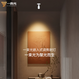 一束光射灯嵌入式客厅玄关茶室可调吸顶墙壁照画博物馆调焦聚光灯