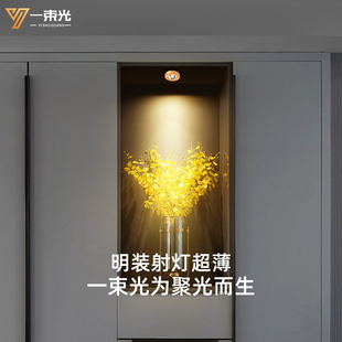 一束光明装 超薄射灯24度玄关柜衣柜酒柜橱窗佛像龛摆件餐边开放格