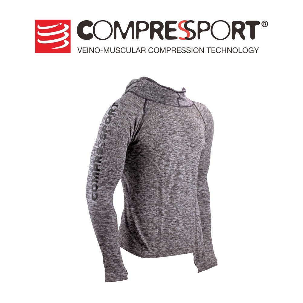 【清仓】COMPRESSPORT跑步轻量无缝帽衫Thermo Seamless