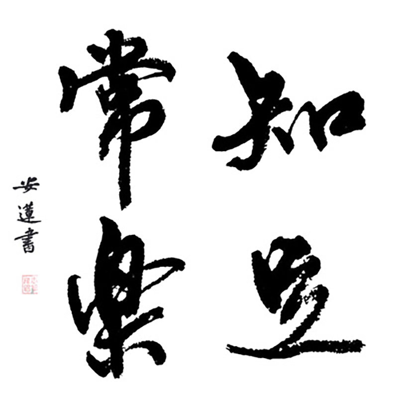 手写四字毛笔书法知足常乐和气致祥上善若水客厅书房字画安莲文化