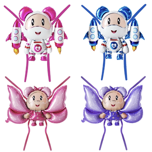 网红星际熊蝴蝶火箭翅膀气球背饰儿童生日拍照夜市摆地摊玩具批发