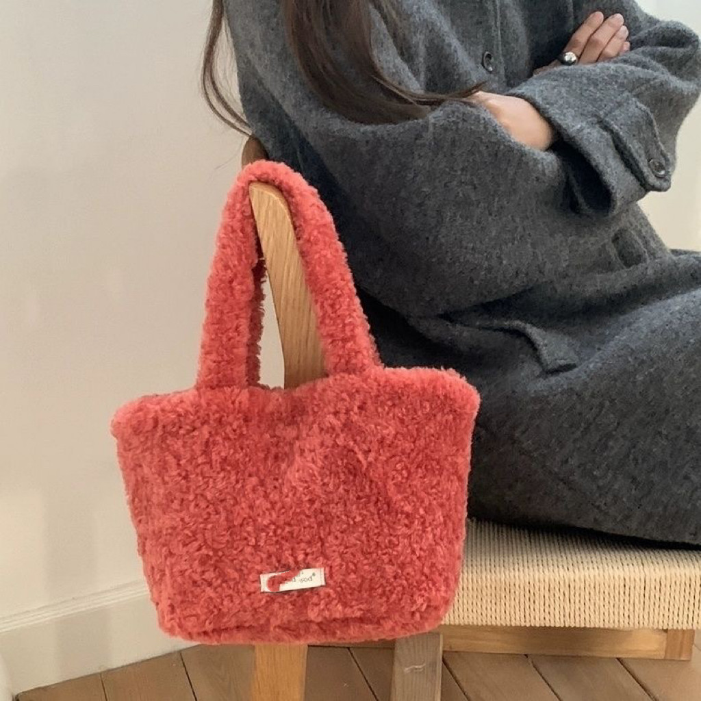 定制款~圣诞红色毛绒手提包女秋冬小众上班手拎包可爱毛毛小包包,箱包皮具/热销女包/男包,托特包,淘宝优惠券,粉丝福利购,淘宝优惠卷