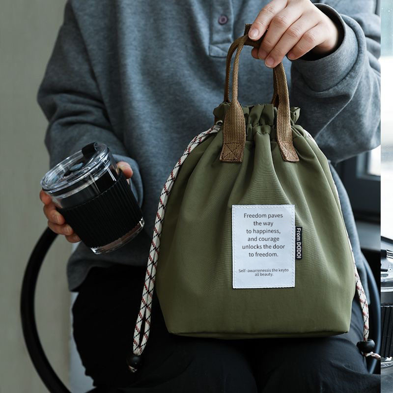 每莉工装风通勤饭盒袋便当包手提保温束口饭袋子上班高颜值饭盒包,收纳整理,饭盒袋,淘宝优惠券,粉丝福利购,淘宝优惠卷