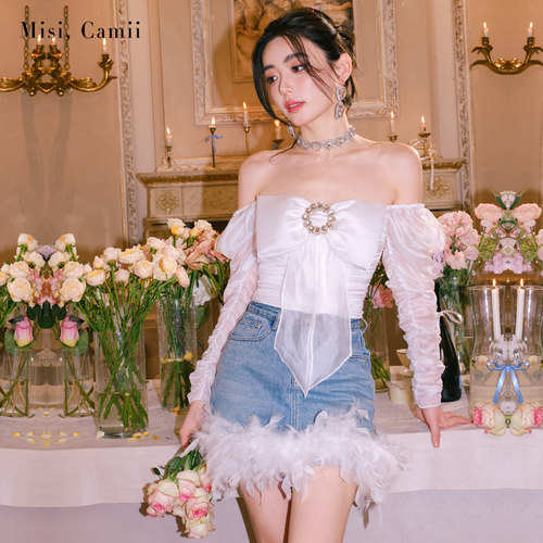 Misi.Camii蝴蝶结褶皱上衣
