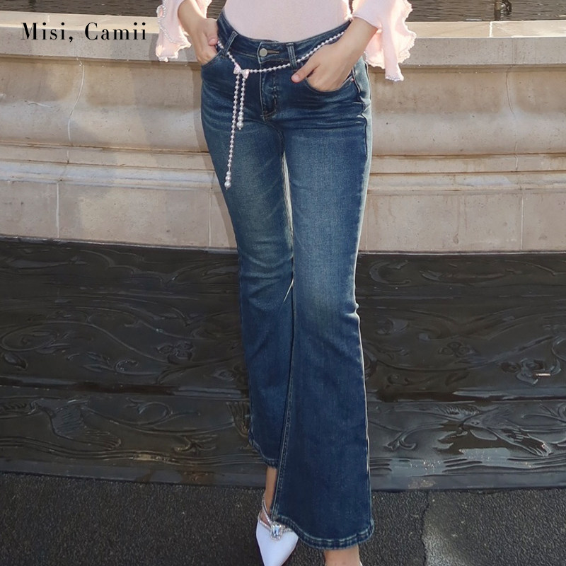 Misi.Camii高腰加绒喇叭牛仔裤
