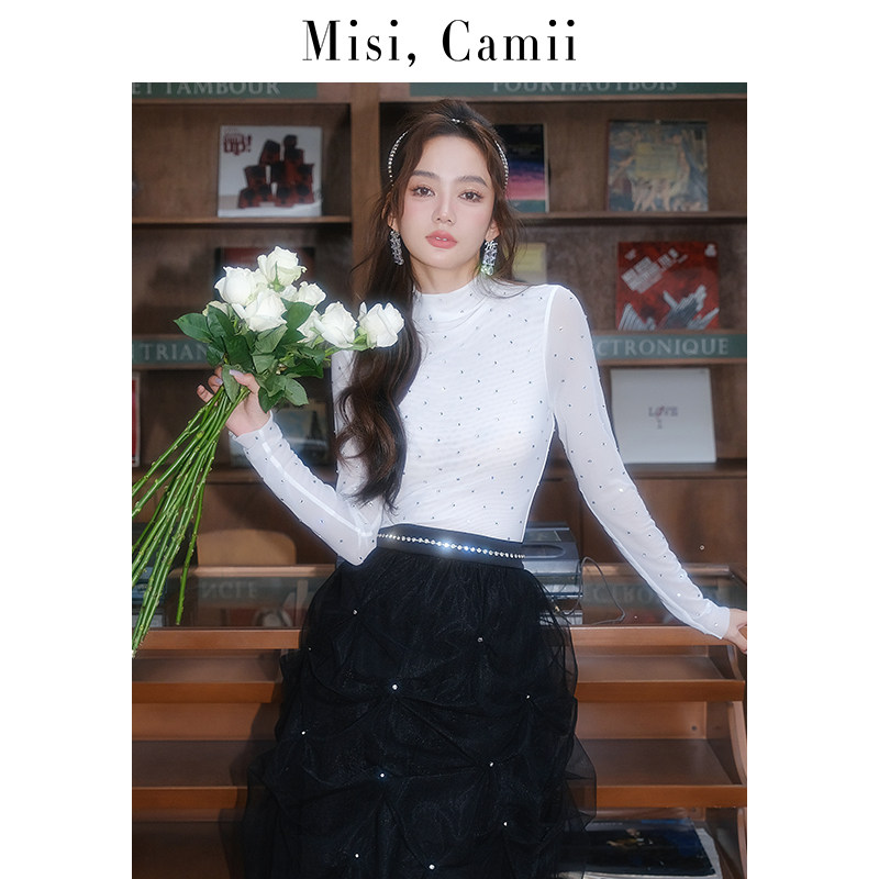 Misi,Camii高级优雅弹力打底衫