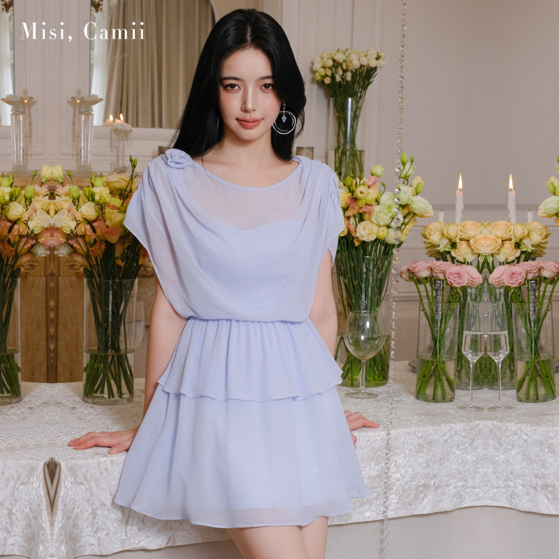 Misi.Camii银点雪纺无袖连衣裙