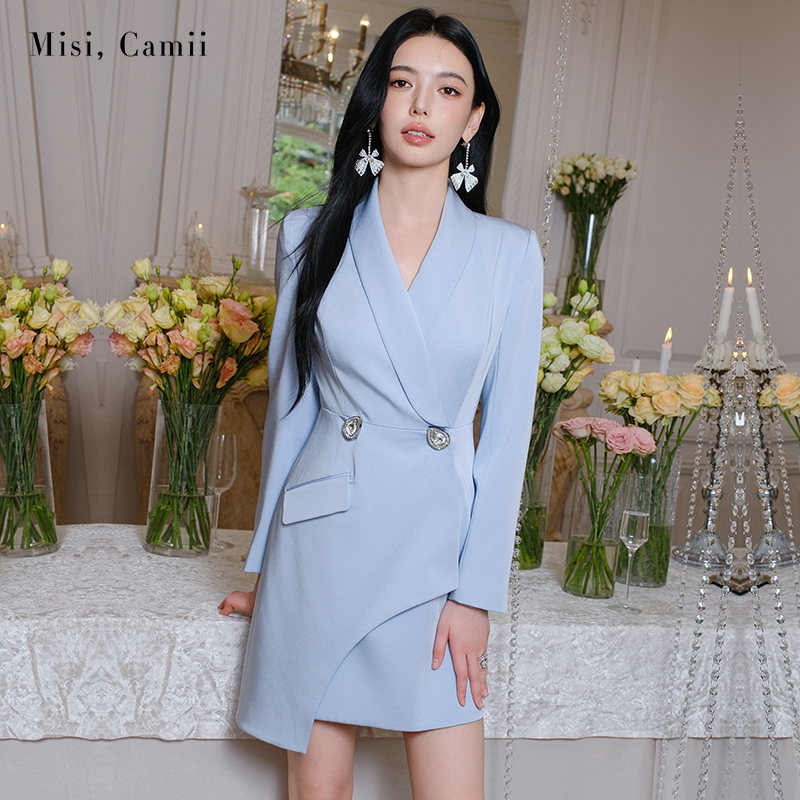 Misi.Camii高定水滴扣时尚西装裙