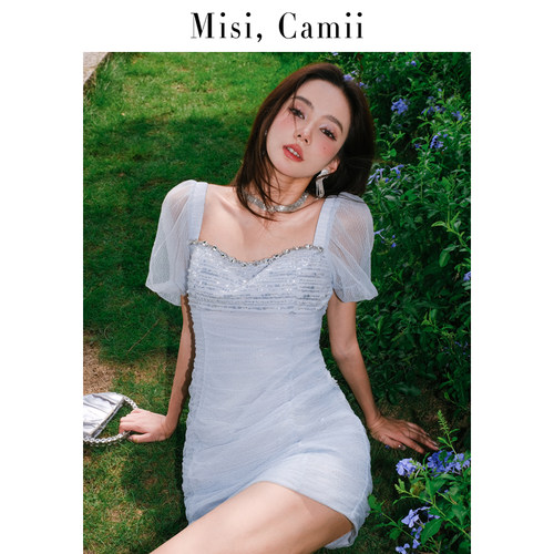 Misi,Camii甜美一步裙镶钻