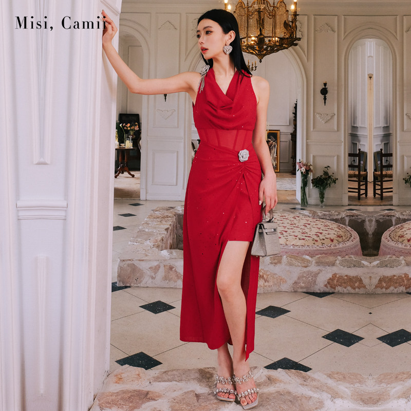 Misi.Camii红色性感连衣裙