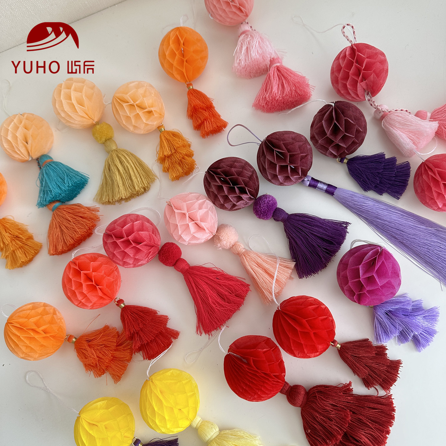 屿后 蜂窝球小挂件新年年宵花花束配饰手工diy装饰品花艺包装资材