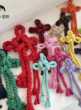 屿后 2cm1cm彩色棉绳中国结门挂花束壁挂节日diy编织装饰包装材料