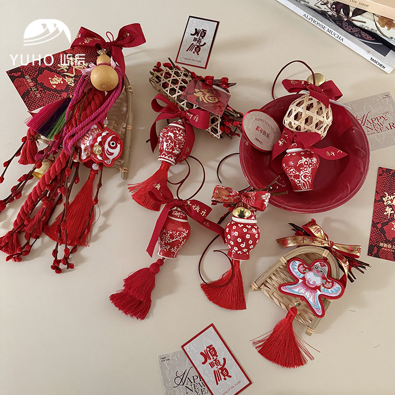 屿后 新年门挂车挂吉祥挂件节日氛围感装饰diy包装材料,鲜花速递/花卉仿真/绿植园艺,花艺材料,淘宝优惠券,粉丝福利购,淘宝优惠卷