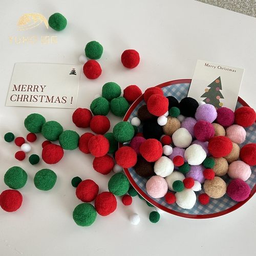 YUHO屿后圣诞节毛绒球装饰品