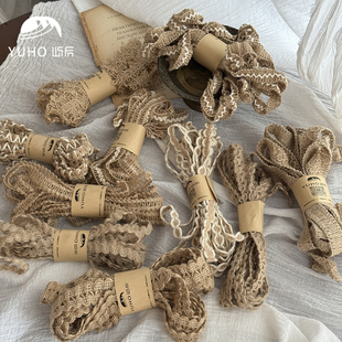 屿后 复古麻绳麻线花边鲜花花束绑带丝带花店礼品装饰diy花艺材料