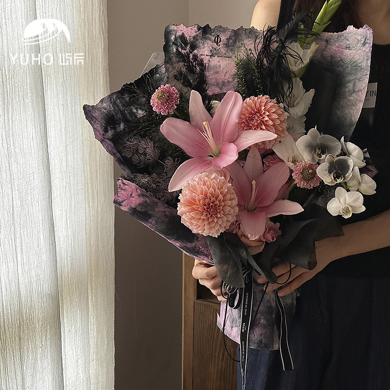 屿后 复古扎染手工石纹纸鲜花花束手作包花纸花店diy包装花艺材料,鲜花速递/花卉仿真/绿植园艺,花艺包装纸,淘宝优惠券,粉丝福利购,淘宝优惠卷