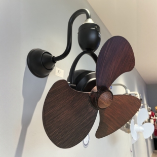 亚马逊大风量民宿商用家用卧室壁挂摇头小型吊扇吸顶墙角空间风扇