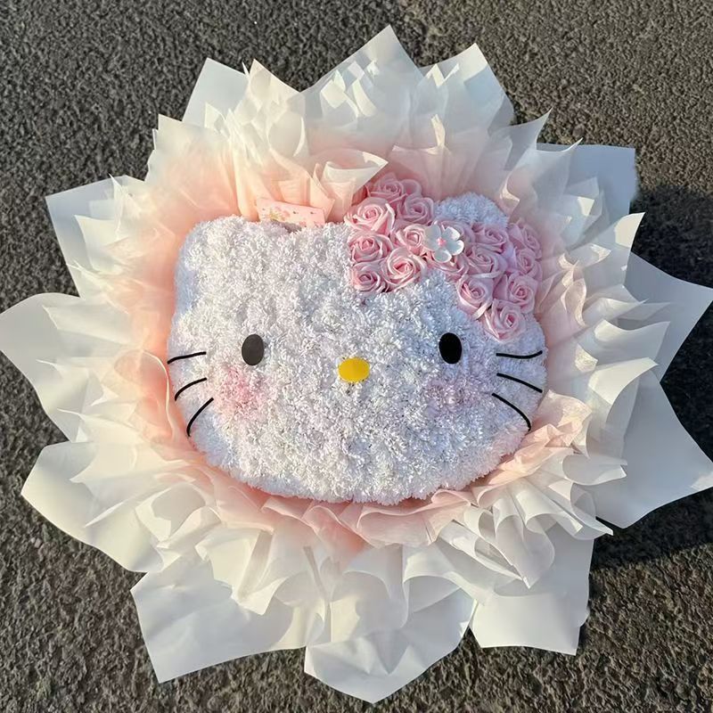 哈喽kitty永生花束礼物实用永生花