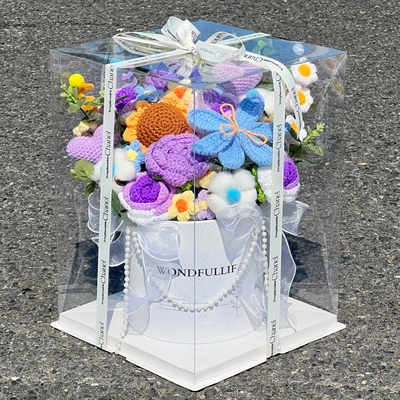 手工针织生日礼物女生圣诞花束礼物送男生跨年元旦编织永生花花束