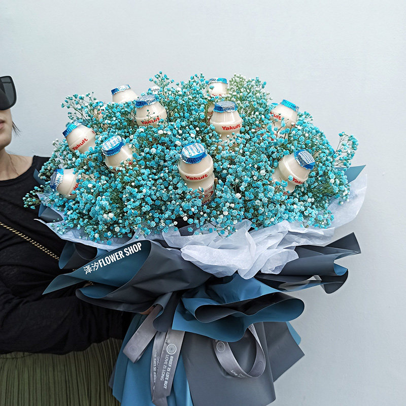 养乐多旺仔满天星混搭零食创意花束北京上海广州生日鲜花速递同城