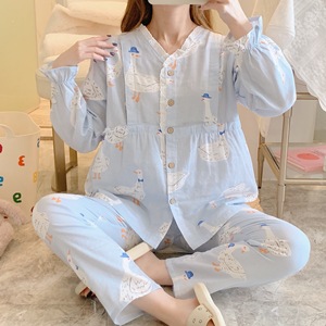 月子产后服秋冬纯棉孕妇睡衣产前喂奶哺乳衣套装家居服910月份大