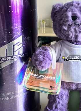 林俊杰紫色熊周边公仔胖宝毛绒玩具可爱泰迪熊布娃娃明星玩偶礼物