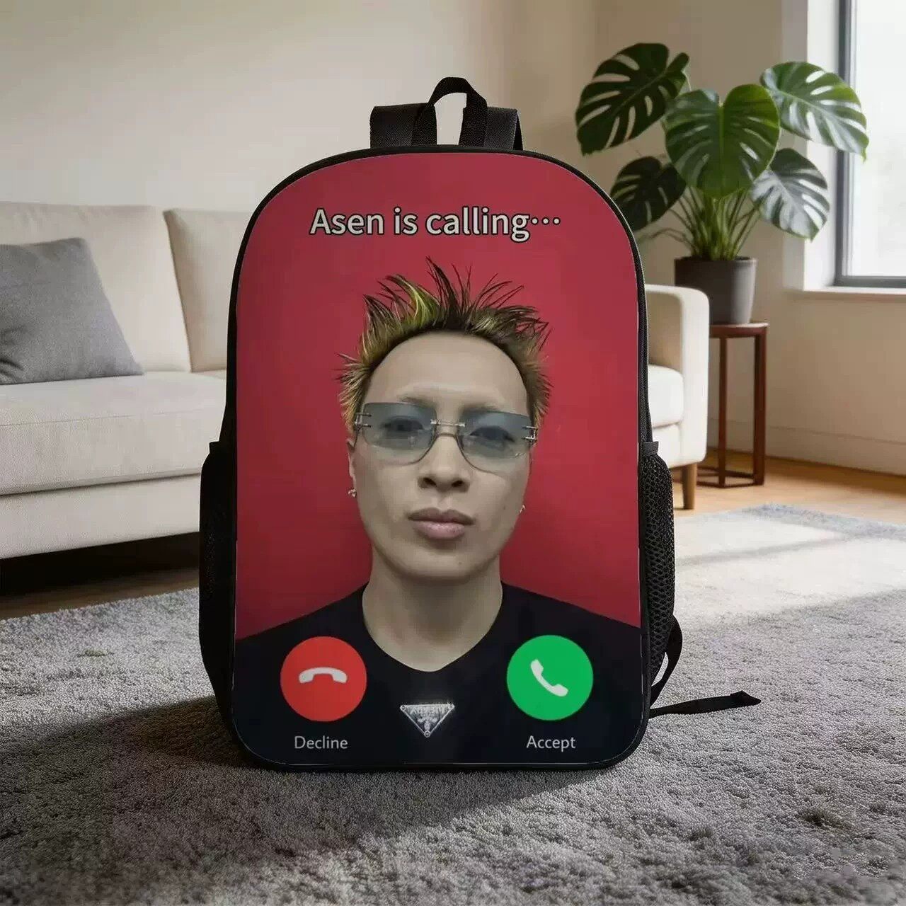 asen猪神搞笑抽象帆布书包