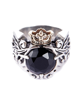 NATIVE STRANGER皇冠翅膀盾牌戒指925银