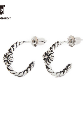 NATIVE STRANGER十字花链条耳钉925银