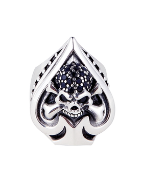 NATIVE STRANGER骷髅黑桃戒指925银