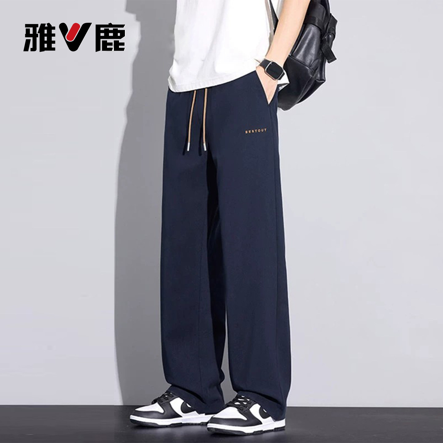 雅鹿亚麻天丝垂感休闲裤图片