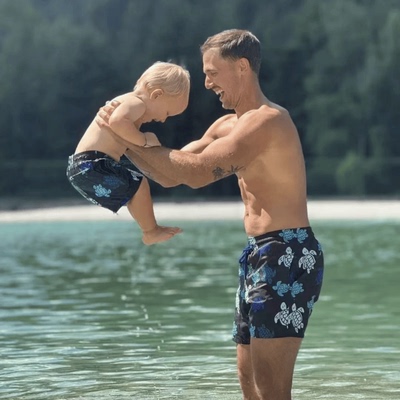 范泊昆法国海龟亲子沙滩裤