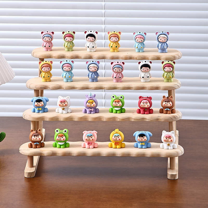 实木多层桌面公仔摆件展示架