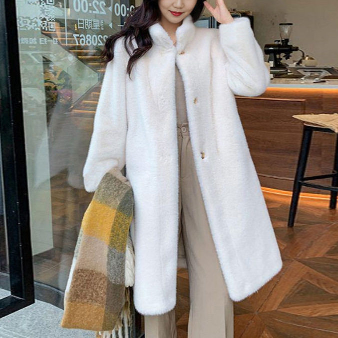 新款仿水貂绒皮草外套加