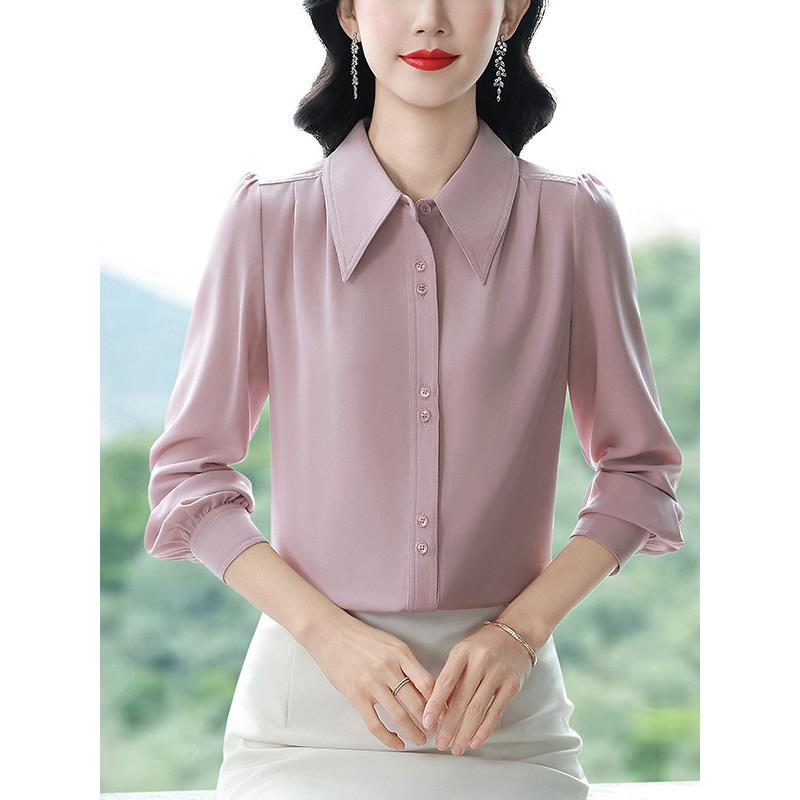 JOYIASS高端垂感雪纺衬衫女2025秋季新款气质通勤设计感洋气面试