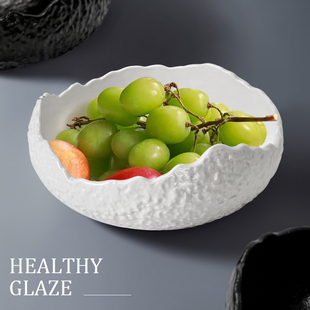 陶瓷家用米饭碗大碗汤碗欧式 浮雕创意纯白色餐具早餐碗点心碗小碗